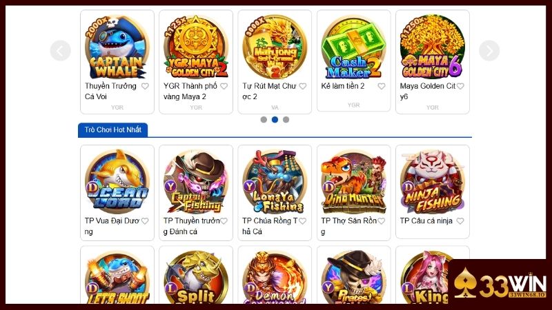 Giải trí cùng danh mục Slot Game 33WIN uy tín