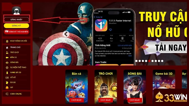 Đăng nhập 33WIN - Hướng dẫn và Ưu đãi đặc biệt cho hội viên 5 Người chơi có thể thực hiện đăng nhập dễ dàng thuận tiện