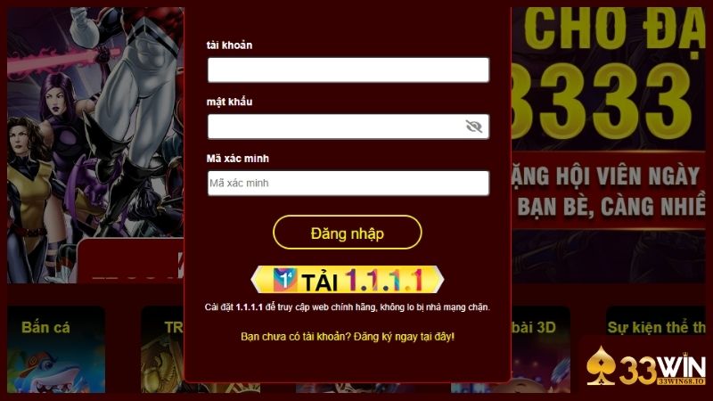Đăng nhập 33WIN - Hướng dẫn và Ưu đãi đặc biệt cho hội viên 2 Người chơi cung cấp thông tin đầy đủ theo yêu cầu