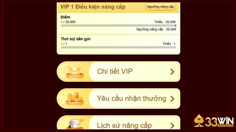 Chương trình VIP 33WIN chào đón người chơi