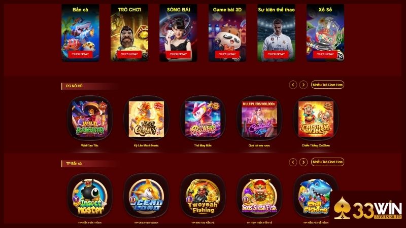 Trò chơi cá cược được đầu tư kỹ lưỡng trên trang web